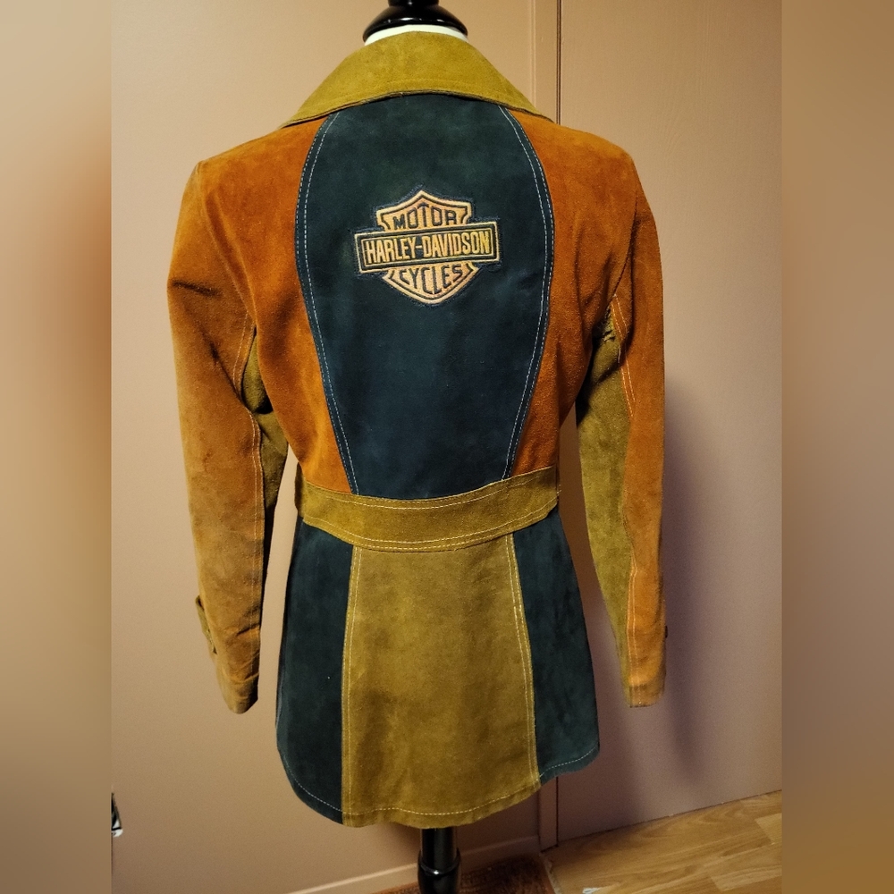 Vintage 1960s Harley Davidson patched jacket